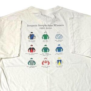 2003 y2k HORSE RACING IROQUOIS STEEPLECHASE WHITE LARGE TEE